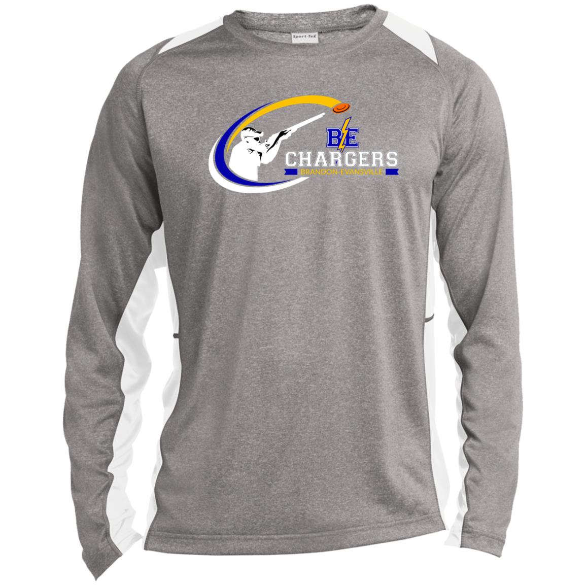 Chargers Trapshooting - Long Sleeve Heather Colorblock Performance Tee