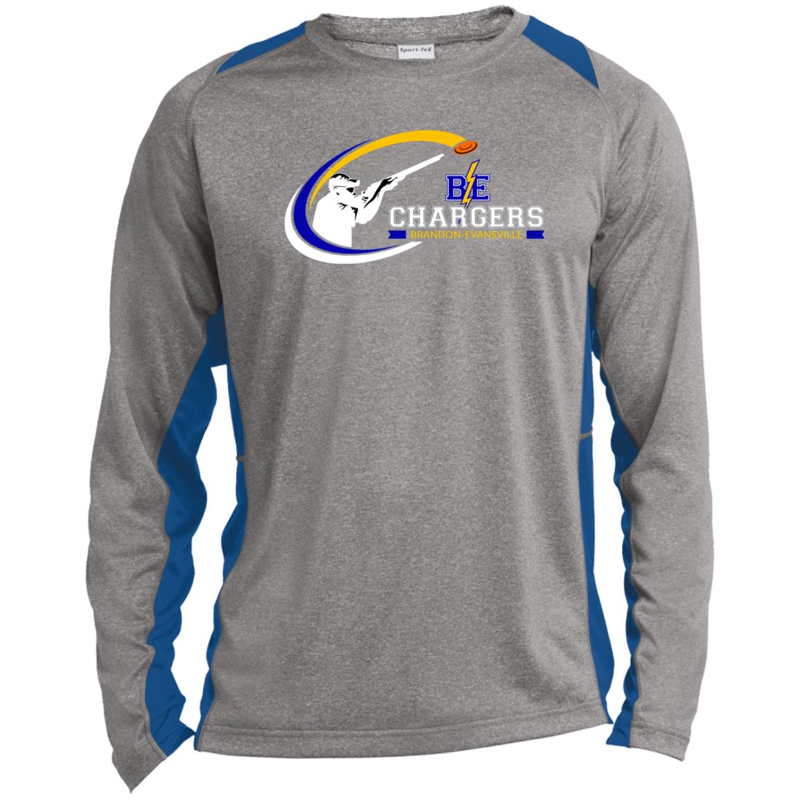 Chargers Trapshooting - Long Sleeve Heather Colorblock Performance Tee