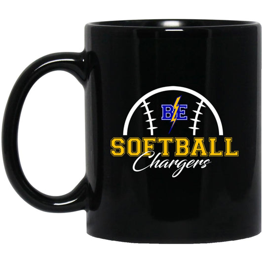 Chargers Softball - 11oz Black Mug