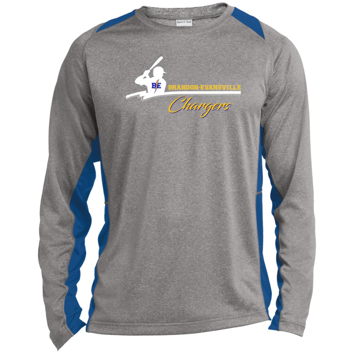 Chargers Baseball - Long Sleeve Heather Colorblock Performance Tee