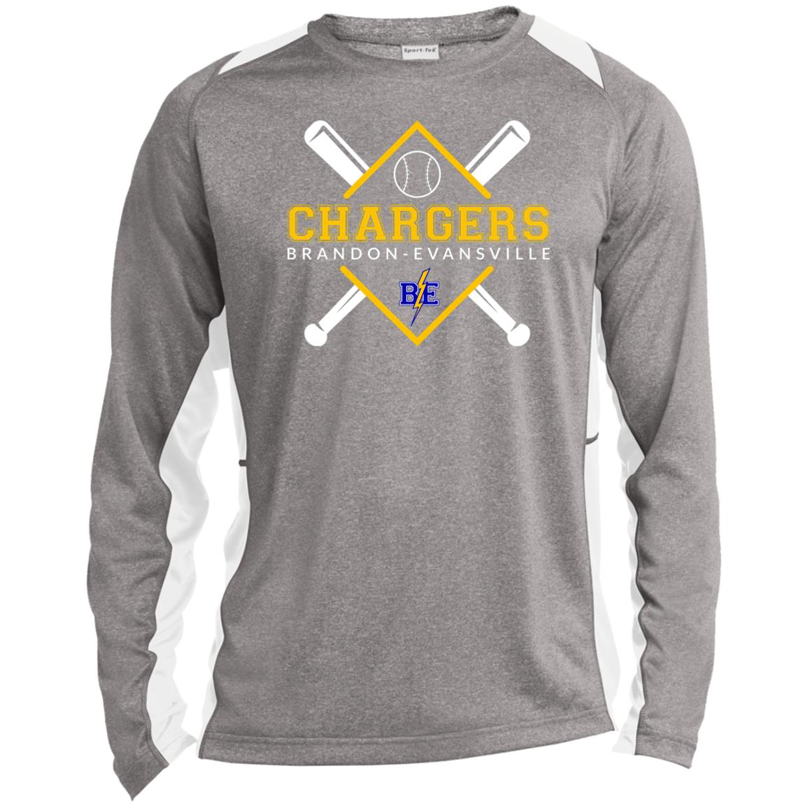 Chargers Softball - Long Sleeve Heather Colorblock Performance Tee