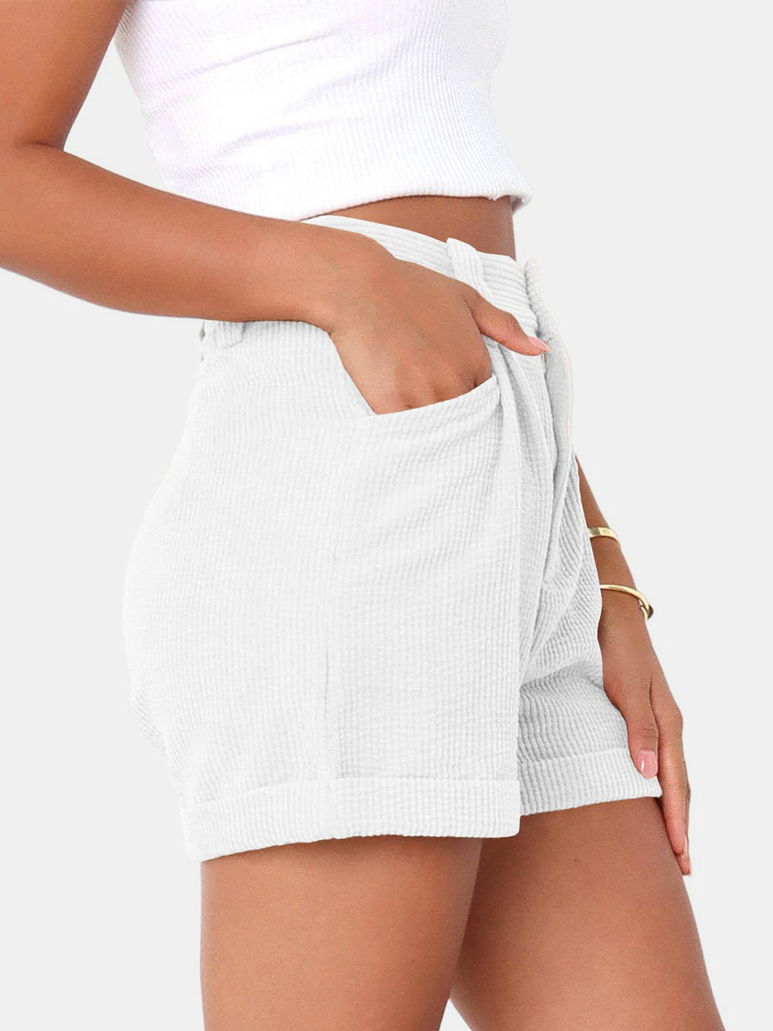 Full Size High Waist Shorts with Pockets