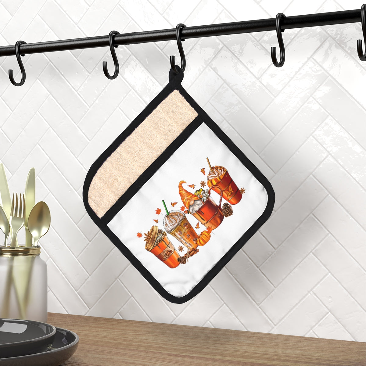 Fall Coffee - Pot Holder with Pocket